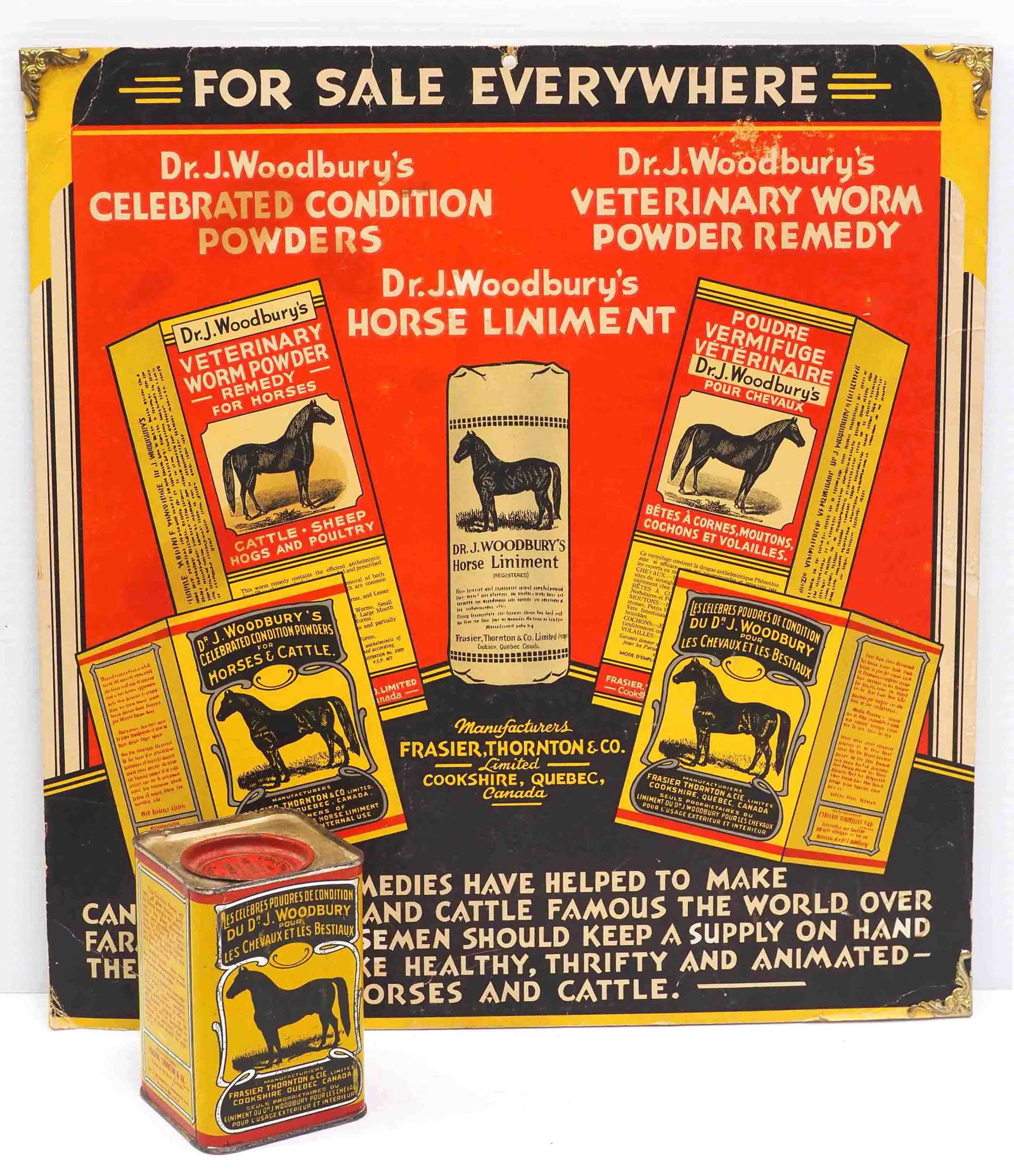 Dr. J. Woodbury's Condition Powders tin & adv. (1 of 3)