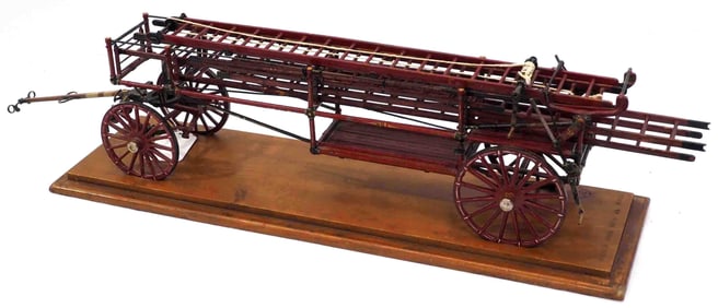 Early salesman sample horse-drawn ladder wagon