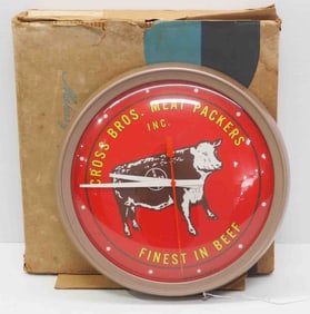 NOS Westclox Cross Bros. Meat Packers clock