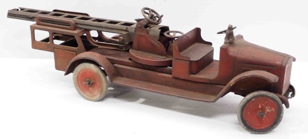 Buddy L pressed steel Aerial Ladder Fire Truck