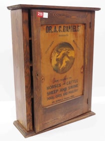 Dr. A.C. Daniels' veterinarian product cabinet