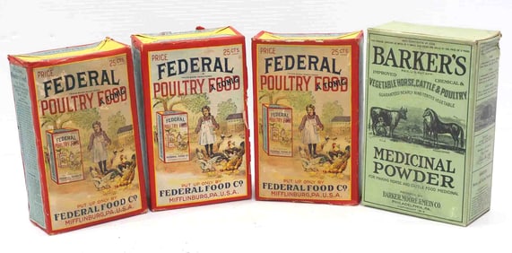 (4) Full boxes of horse and poultry products