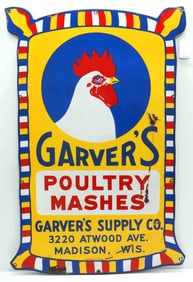 Garver's Poultry Mashes die-cut sign