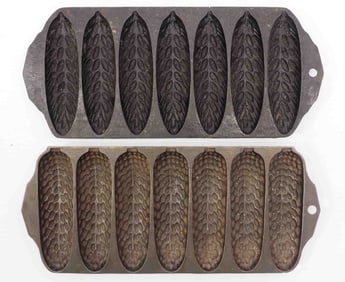 (2) Wheat or corn stick cast iron pans