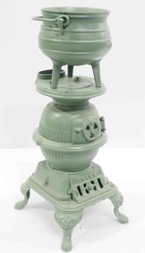 Spark child's cast iron stove & cast iron pot