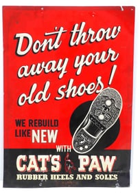 Cat's Paw Rubber Heels and Soles sign