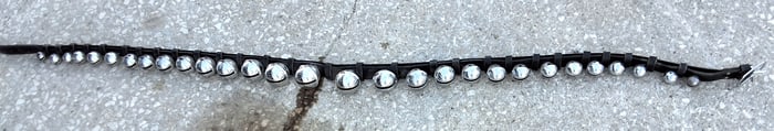 String of 29 chrome plated brass sleigh bells