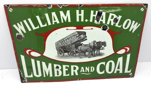 William H. Harlow Lumber and Coal sign