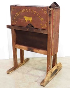 Hand-crank, floor model ear corn cutter