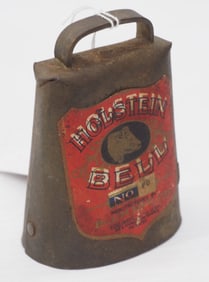 Small No.5 Holstein cowbell with original label