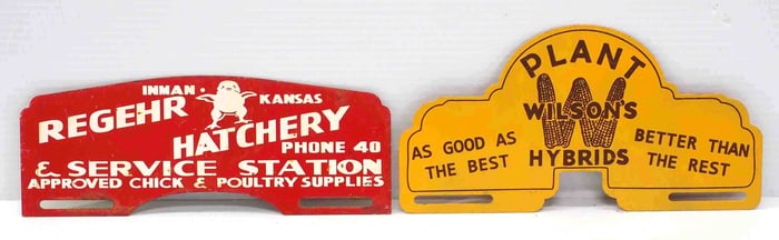 (2) License plate toppers