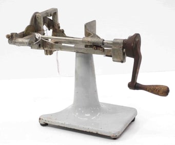 Tabletop hand-crank cutter with porcelain base