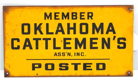 Oklahoma Cattlemen's Member sign