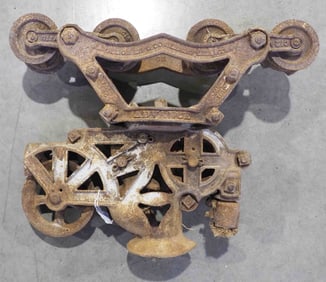 Olson 8-wheel steel track hay trolley