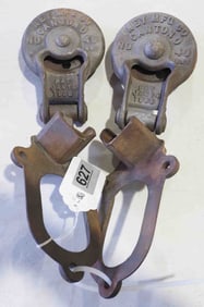 Pair of Ney No.40 barn door rollers