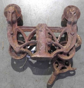 Early Porter Non-Swivel steel track hay trolley