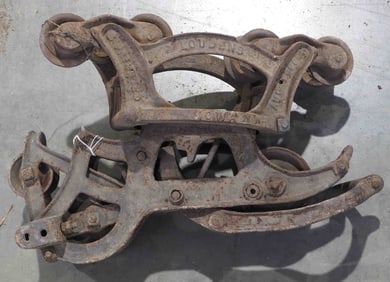 Louden "Iowa" steel track hay trolley