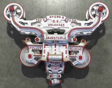 Myers Adjustable steel track "cable" hay trolley