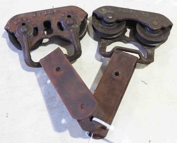 Pair of Myers Sure Grip barn door rollers