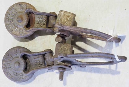 Pair of Ney No.40 barn door rollers