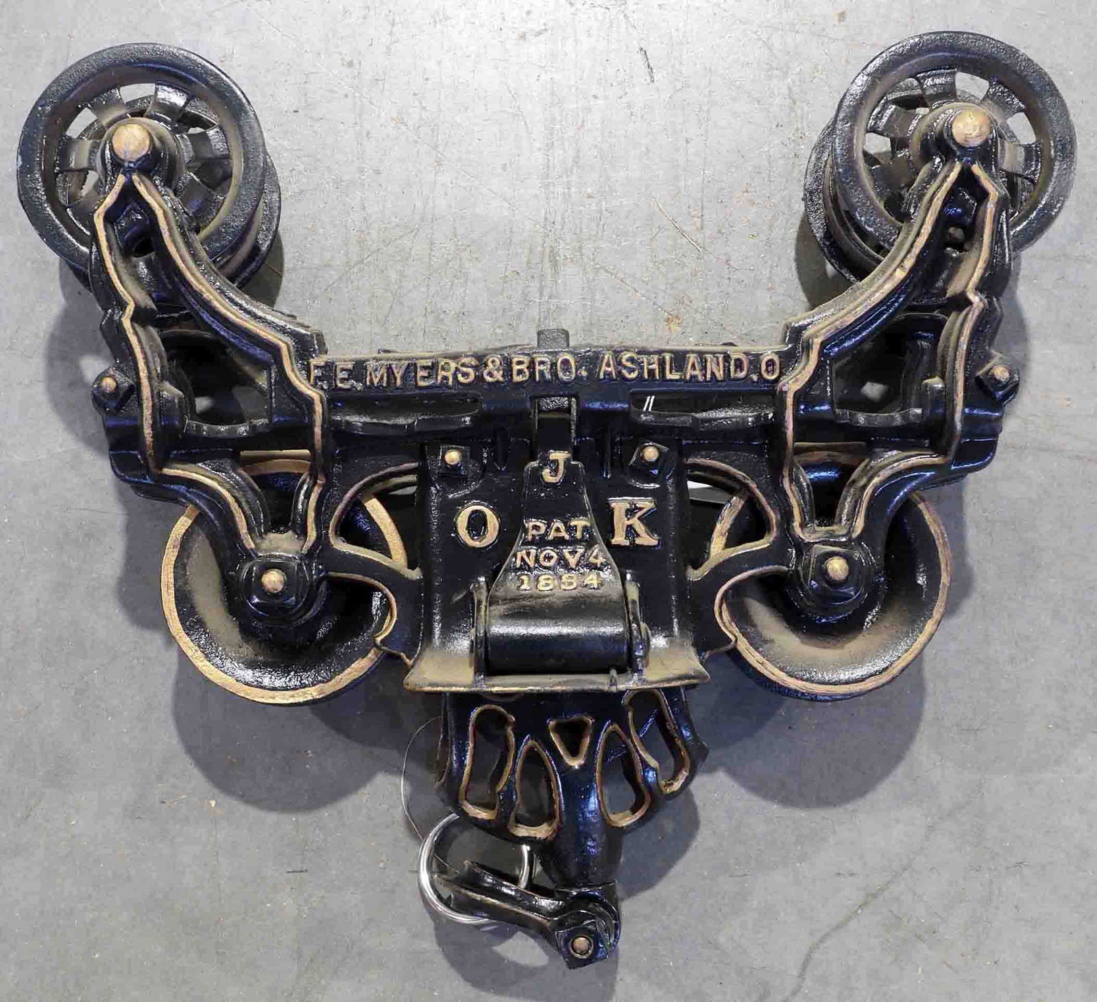 Myers OK steel track 4" hay trolley, early! (1 of 2)