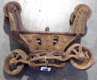 Patten #46 grey iron hay trolley, RARE!