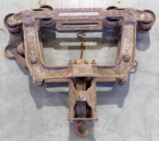 Goshen 8-wheel wood beam hay trolley