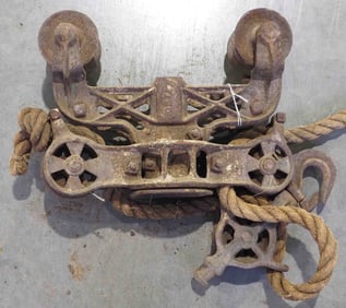 Early Porter Swivel steel track hay trolley