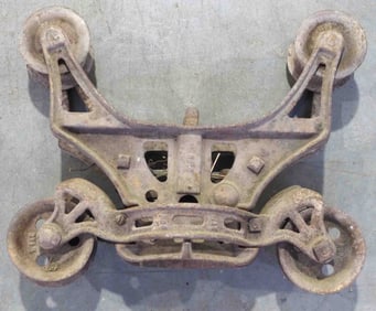 W.S. & C. steel track hay trolley