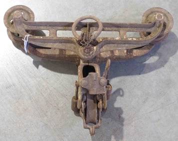 HHF Cross Draft steel track hay trolley