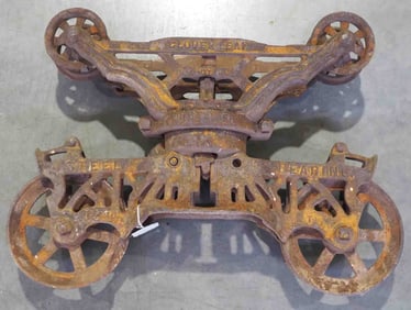 Myers Cloverleaf "Luthe Hdw Co" hay trolley