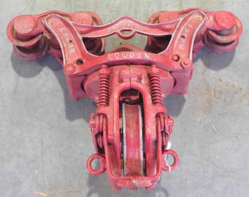 Louden Cross Draft 8-wheel steel track hay trolley