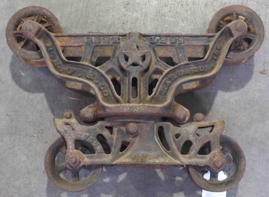 HHF Peerless "Star" steel track hay trolley