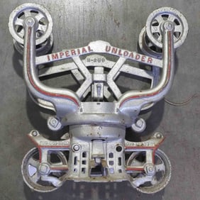 Myer "Imperial" wood beam hay trolley