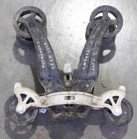 Buchanan wood track hay trolley