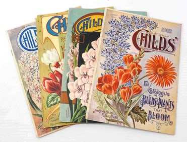 (4) John Lewis Child's seed and plant catalogs
