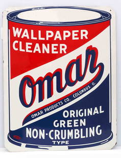 Omar Wallpaper Cleaner sign: 21"x27" SST Omar Wallpaper Cleaner sign