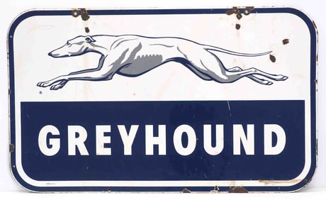 Greyhound bus sign