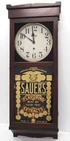 Sauer's Flavoring Extracts advertising wall clock