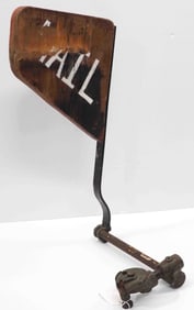 Early wooden US Mail railroad flag