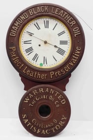 Diamond Black Leather Oil wooden clock