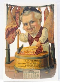 1906 paper calendar for E.M. Weimer