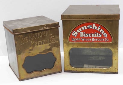 (2) Country store product tins