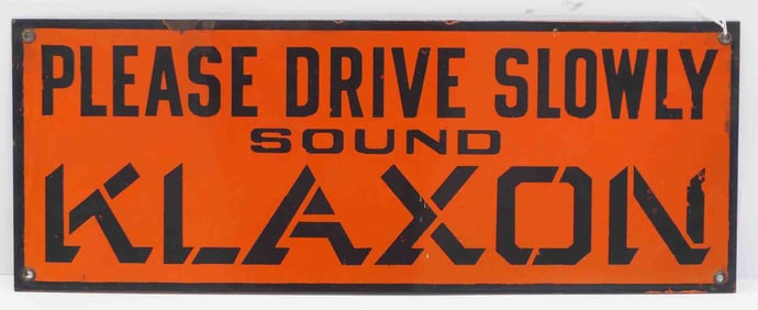 Klaxon, Please Drive Slowly sign