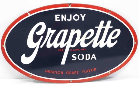 Enjoy Grapette Soda oval sign
