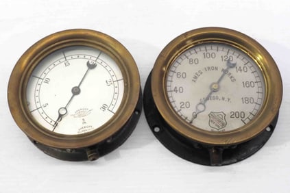 (2) Brass steam gauges