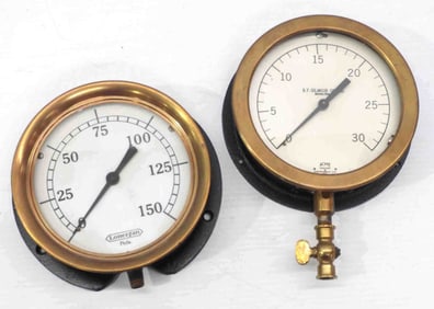 (2) Brass steam gauges