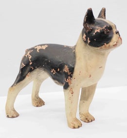 Boston Terrier model in papier mache