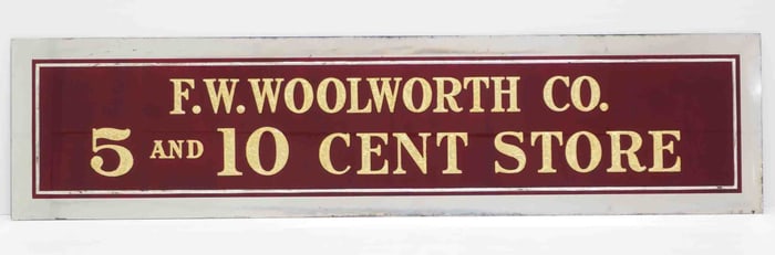 F.W. Woolworth & Co. 5 and 10 Cent Store sign