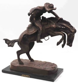 "Bronco Buster" bronze statue